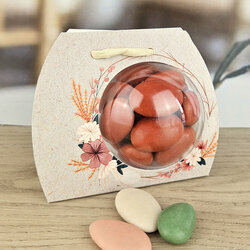 Boite  drages boule ''Fleurs sches'' non personnalise
