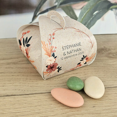 Boîte à dragées Tulipe thème Fleurs séchées