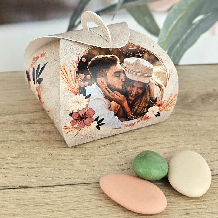 Bote  drages Tulipe thme Fleurs sches personnalis Texte et Photo