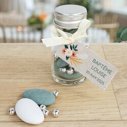 Etiquette cartonne ''Fleurs sches'' personnalise