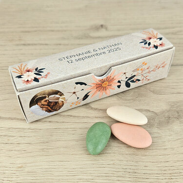 Boîte à dragées Etui ''Fleurs séchées'' personnalisée