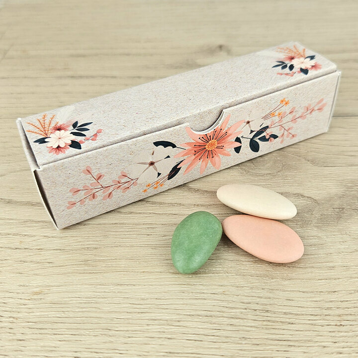 Bote  drages Etui ''Fleurs sches'' non personnalise