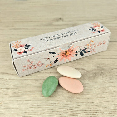 Boîte à dragées Etui ''Fleurs séchées'' personnalisée