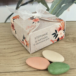 Bote  drages petit modle Nina ''Fleurs sches'' personnalise Texte