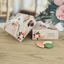 Bote  drages grand modle Nina ''Fleurs sches'' personnalise Texte et Photo