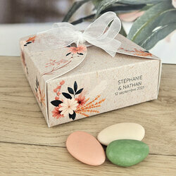 Bote  drages grand modle Nina ''Fleurs sches'' personnalise Texte