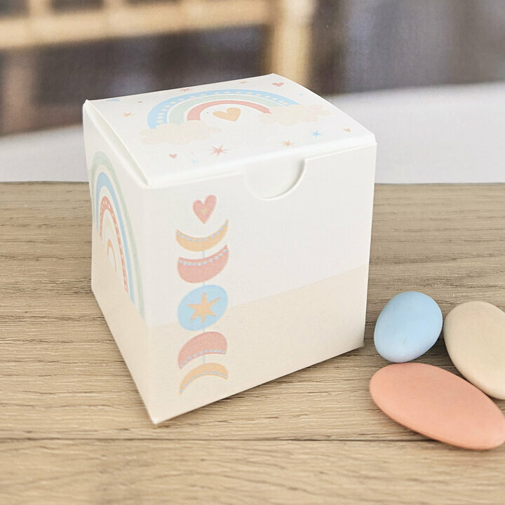 Boite  drages cube Grand Modle ''Arc-en-ciel'' non personnalise