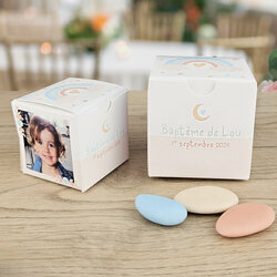 Boite  drages cube ''Arc-en-ciel'' personnalise Petit et Grand Modle