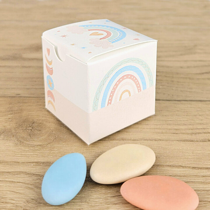 Boite  drages cube Petit Modle ''Arc-en-ciel'' non personnalise