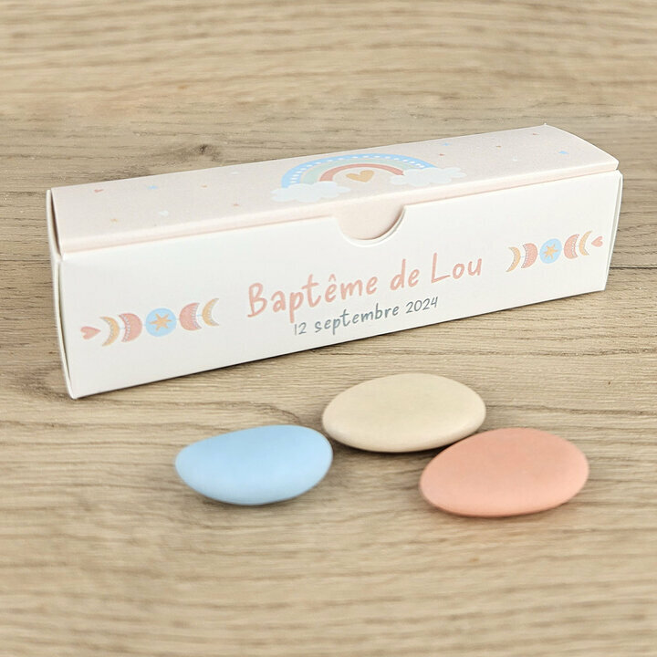 Bote  drages Etui ''Arc-en-ciel'' personnalise Texte