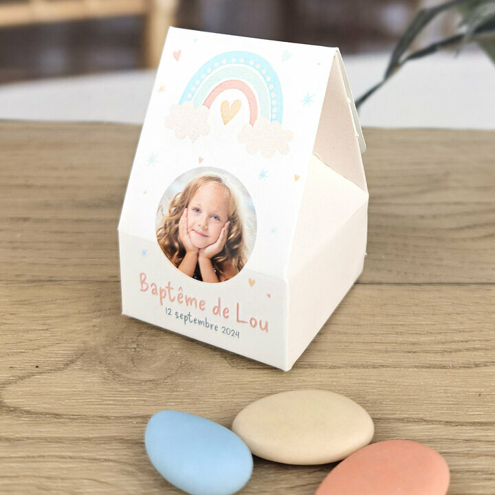 Bote  drages Lola ''Arc-en-ciel'' personnalise Texte et Photo