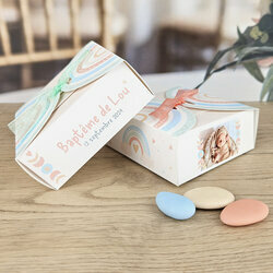 Bote  drages Nina Grand Modle ''Arc-en-ciel'' personnalise Texte et Photo