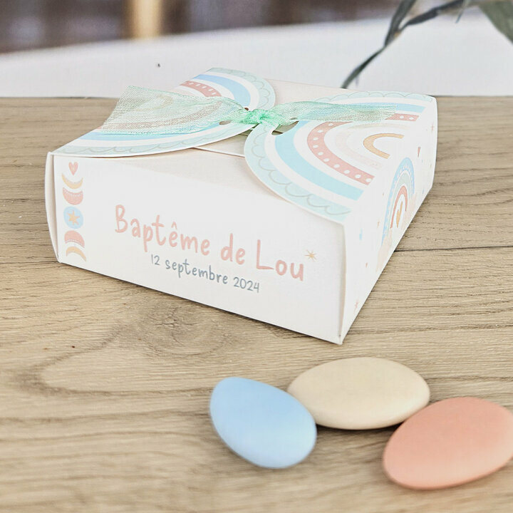 Bote  drages Nina Grand Modle ''Arc-en-ciel'' personnalise Texte