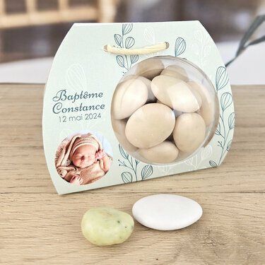 Ballotin boule ''Eucalyptus'' personnalisée