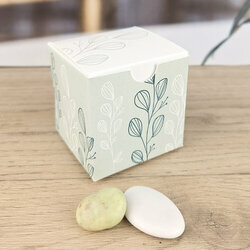 Boite  drages cube Grand Modle ''Eucalyptus'' non personnalise