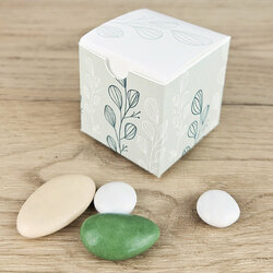 Boite  drages cube Petit Modle ''Eucalyptus'' non personnalise