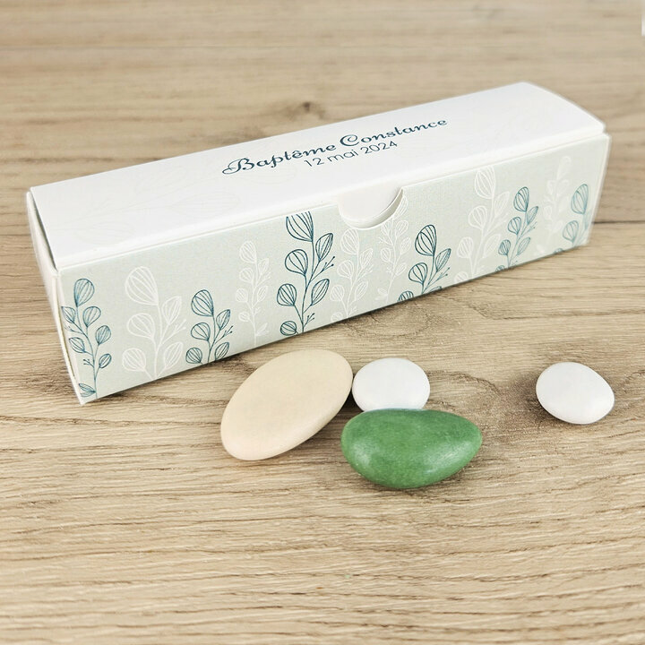 Bote  drages Etui ''Eucalyptus'' personnalise Texte