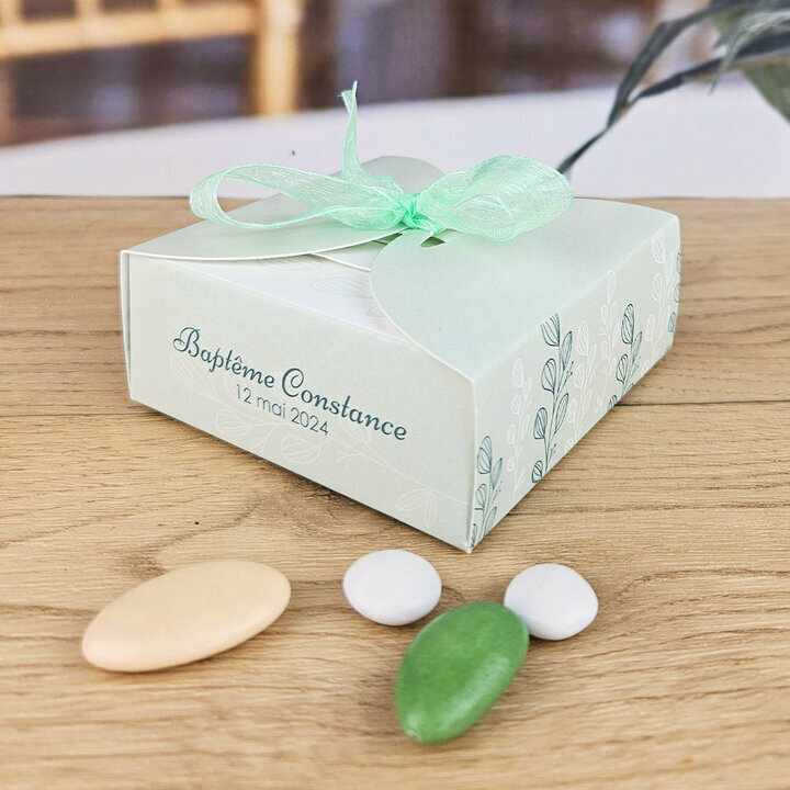 Bote  drages Nina  Grand Modle ''Eucalyptus'' personnalise Texte