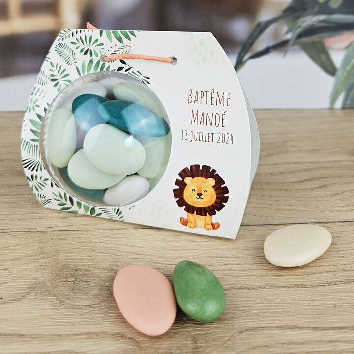 Ballotin boule "Jungle" personnalise Texte