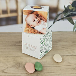 Boite  drages Cube Grand Modle ''Jungle'' personnalise Texte et Photo