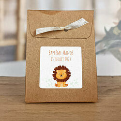 Etiquette carre autocollante ''Jungle'' personnalise