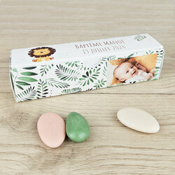 Boîte à dragées Etui ''Jungle'' personnalisée Boîte à dragées Etui ''Jungle'' personnalisée Texte et Photo