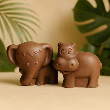 Lot Hippopotame et El&eacute;phant - Collection P&acirc;ques