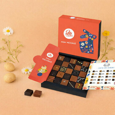 Coffret luxe 25 chocolats fins - Collection P&acirc;ques Entreprise
