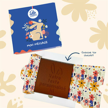 Coffret Carte &agrave; Croquer Mod&egrave;le Lapin de P&acirc;ques - Collection P&acirc;ques Entreprise