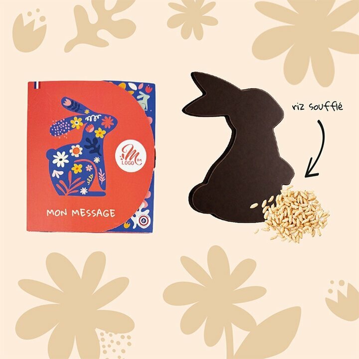Sujets de P�ques - Collection P�ques Entreprise : Lapin Chocolat Noir Riz Souffl� 