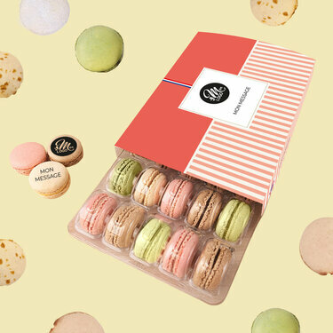 Coffret 20 macarons personnalis&eacute;s - Collection entreprise