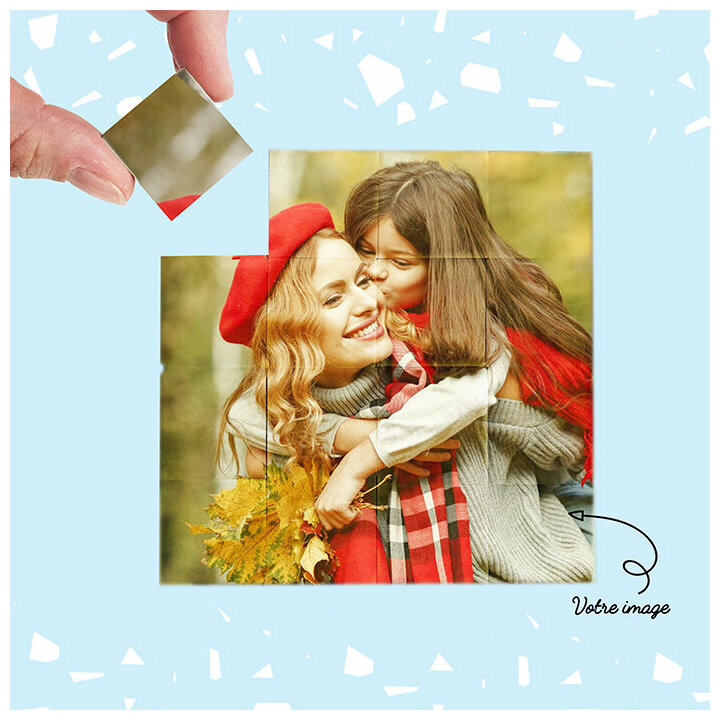 Coffret de chocolats personnalisés photo Coffret de chocolats personnalisés photo : puzzle de chocolat