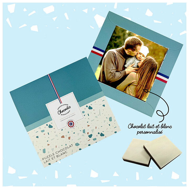 Coffret de chocolats personnalisés photo Coffret de chocolats personnalisés photo Composition