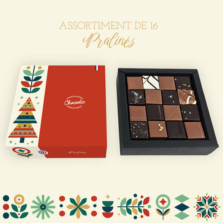 Coffret Luxe Pralinés - Noël Coffret Pralinés - 16 chocolats