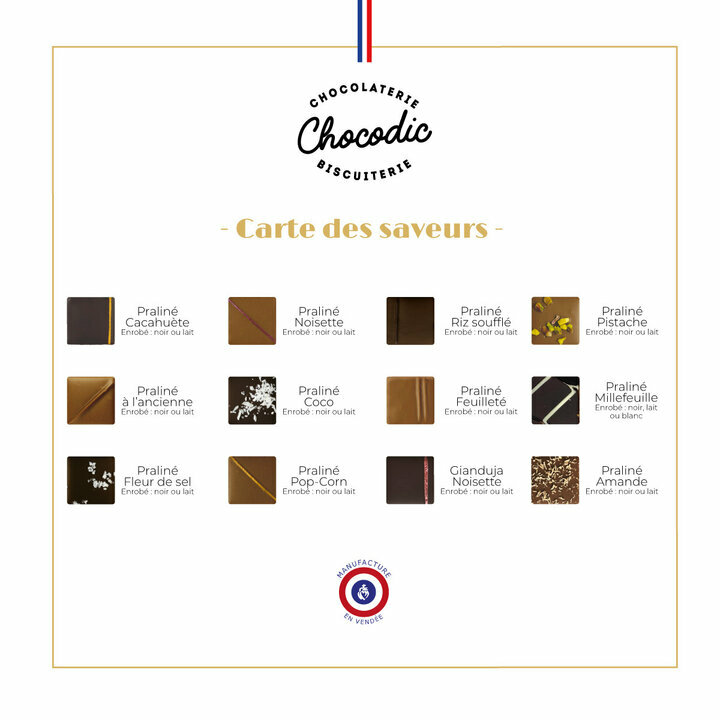Coffret Luxe Pralinés - Noël Carte des saveurs : Coffret Pralinés - Noël