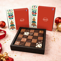 Coffret Luxe Pralinés - Noël Coffret Luxe de chocolats pralinés de Noël