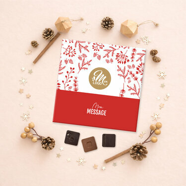 Carr&eacute; 25 chocolats - Collection No&euml;l Entreprise