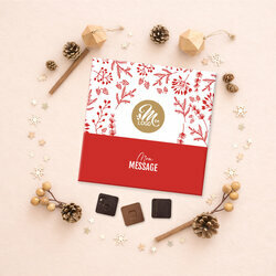 Carré 25 chocolats - Collection Noël Entreprise Carré 25 chocolats - Collection Noël Entreprise Modèle Feuillage