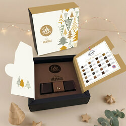 Coffret tout chocolat Petit Modèle - Collection Noël Entreprise Coffret tout chocolat Petit Modèle - Collection Noël Entreprise Modèle Forêt de Sapins