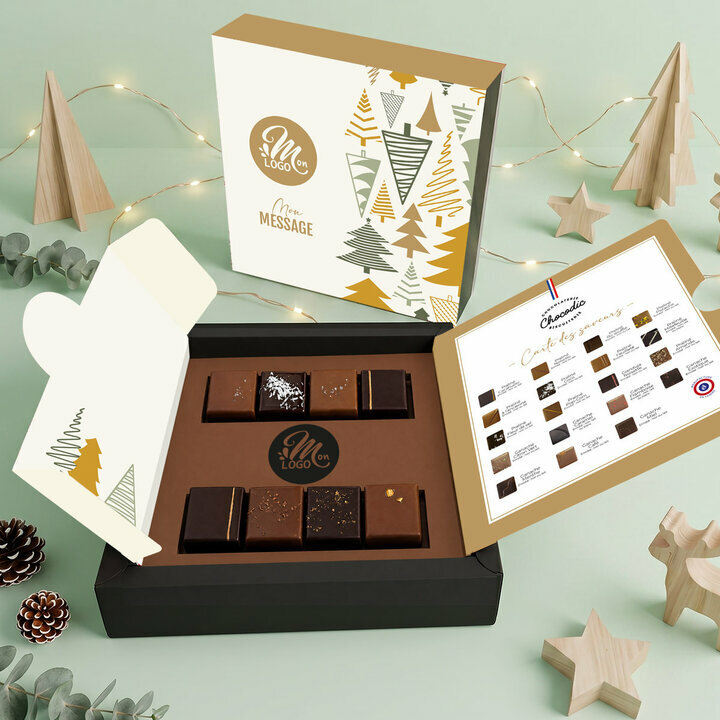 Coffret tout chocolat Grand Modèle - Collection Noël Entreprise Coffret tout chocolat Grand Modèle - Collection Noël Entreprise Modèle Forêt de Sapins