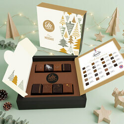 Coffret tout chocolat Grand Modèle - Collection Noël Entreprise Coffret tout chocolat Grand Modèle - Collection Noël Entreprise Modèle Forêt de Sapins