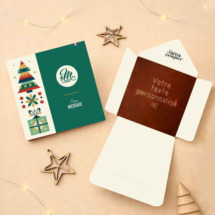 Enveloppe Carte � Croquer Message - Collection No�l Entreprise Mod�le No�l G�om�trique