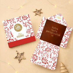 Enveloppe Carte � Croquer Message - Collection No�l Entreprise Mod�le Feuillage