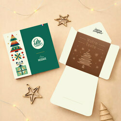 Enveloppe Carte à Croquer Sapin - Entreprise Enveloppe Carte à Croquer Sapin - Entreprise Modèle Noël géométrique