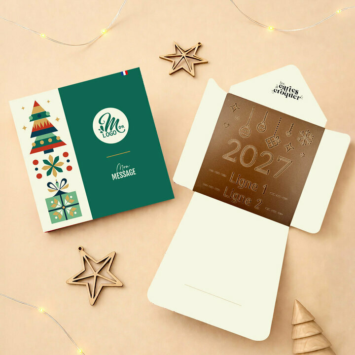 Enveloppe Carte à Croquer Modèle 2027 - Entreprise Enveloppe Carte à Croquer Modèle 2027 - Entreprise Thème Noël Géométrique
