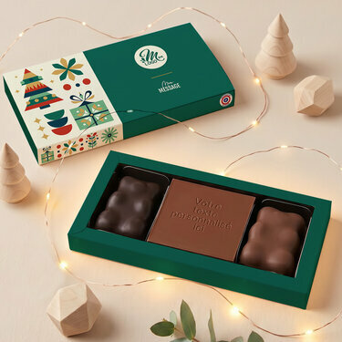 Coffret Douceur Carte &agrave; Croquer Message - Collection No&euml;l Entreprise