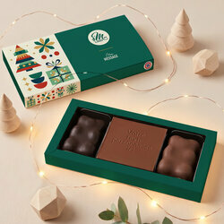 Coffret Douceur Carte � Croquer Message - Collection No�l Entreprise th�me No�l G�om�trique