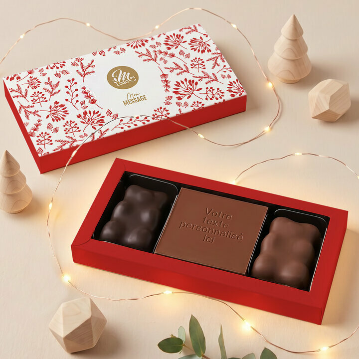 Coffret Douceur Carte � Croquer Message - Collection No�l Entreprise th�me Feuillage