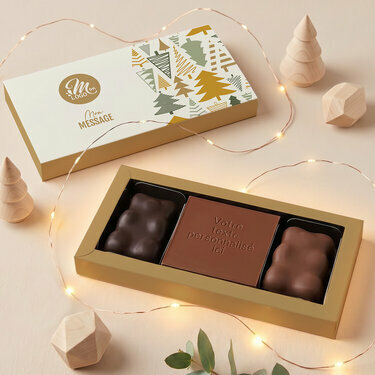 Coffret Douceur Carte &agrave; Croquer Message - Collection No&euml;l Entreprise