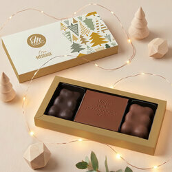 Coffret Douceur Carte � Croquer Message - Collection No�l Entreprise th�me For�t de Sapins